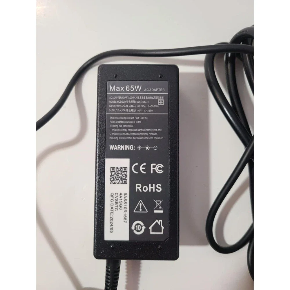 Max 65w Ac Adapter Dz65195334 With Wall End Cord Laptop Charger